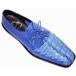 Romano "Terra" Royal Blue Genuine Triple Hornback Crocodile Tails/Lizard Shoes